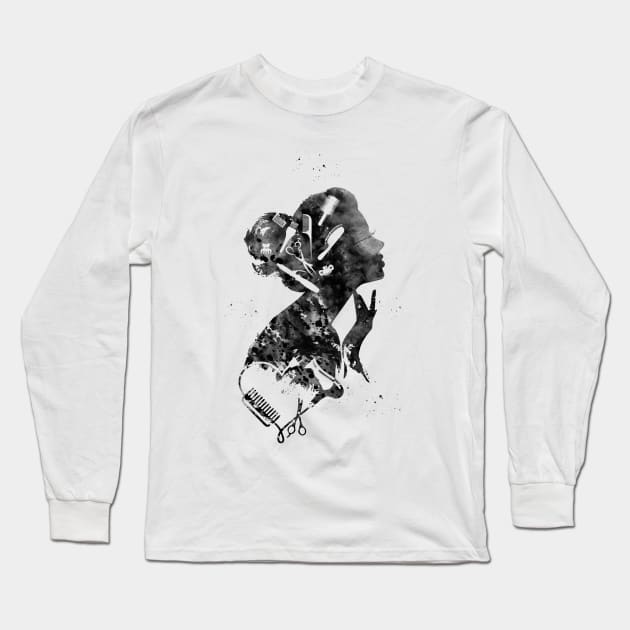 Hair Salon Art Long Sleeve T-Shirt by erzebeth